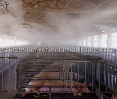 farm equipment cooling system water mist fog greenhouse outdoor poultry pig livestock farm