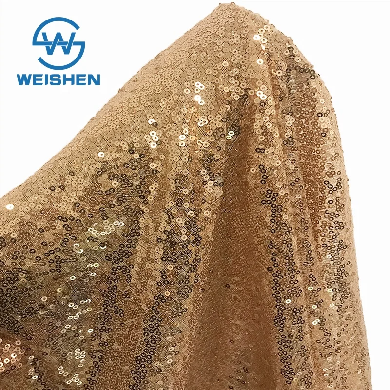 Sublimation Wholesale Custom-made Mermaid Embroidery 3mm Gold Sequin Fabric