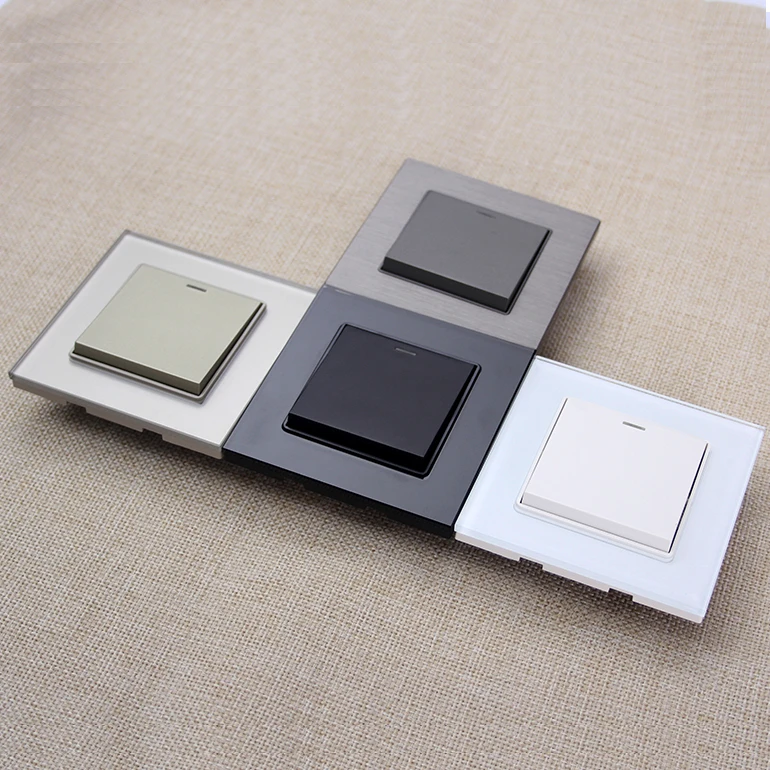 Crystal glass related control switch one gang light rocker switch panel