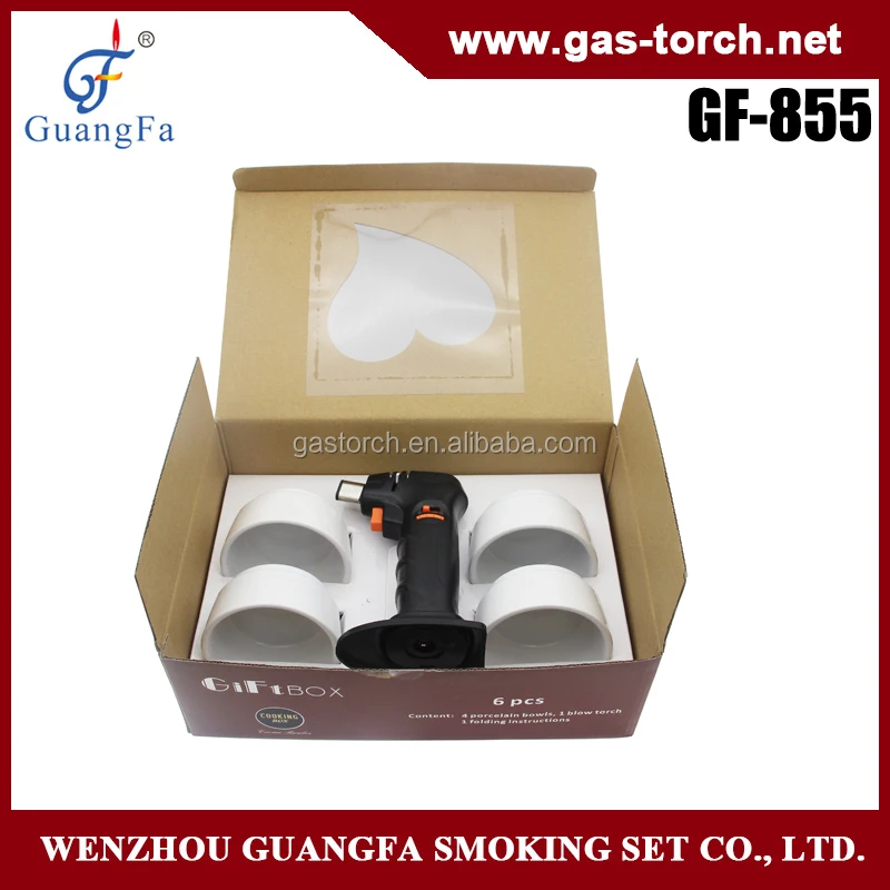 2016 ГОРЯЧИЙ продавая крем-брюле факел зажигалка с четырьмя керамические чаши GF-855