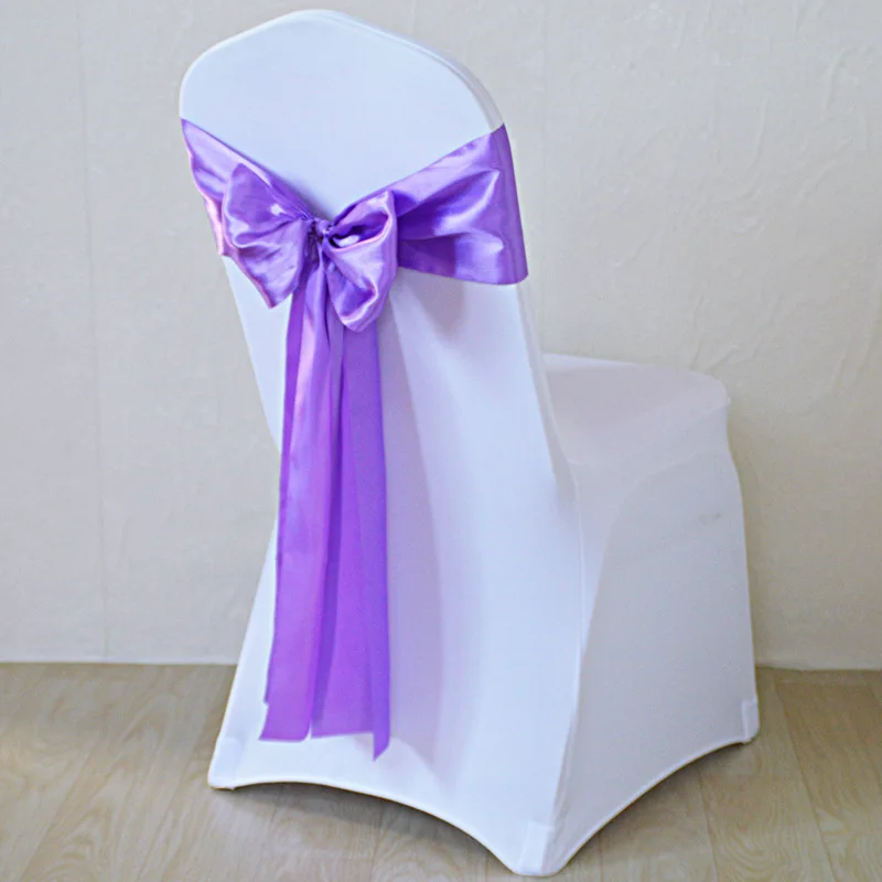 Satin Chair Sash  Chair Cover Ribbon for Wedding Chair Decoration