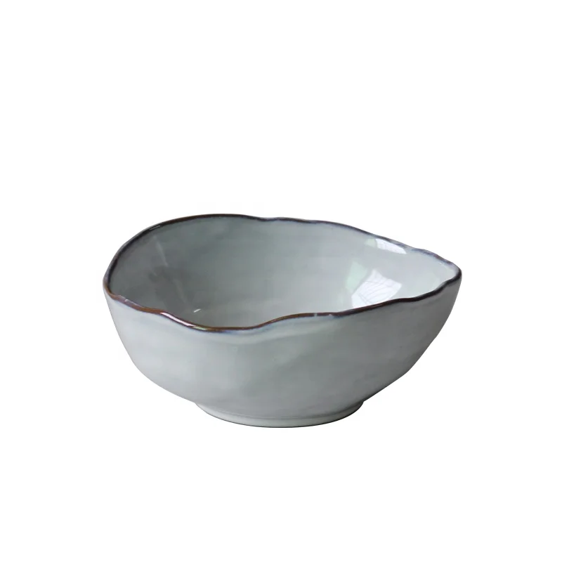 Nordic simple design ceramic colored clay salad bowl fruit bowl rice bowl with reactive glaze for houseware