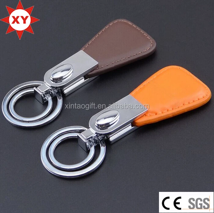Direct sales of custom multi-color leather key chains with laser logo