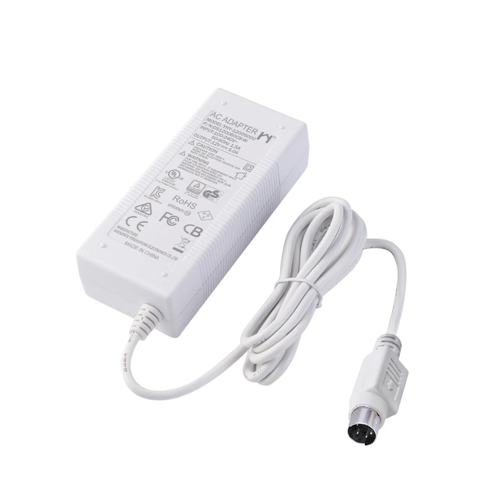 12v 5a power adapter White 4pin 220v Transformer 230v 60w Ce Desktop Ac Dc Power Supply Adapter 12v 5a 4 Pin Connector