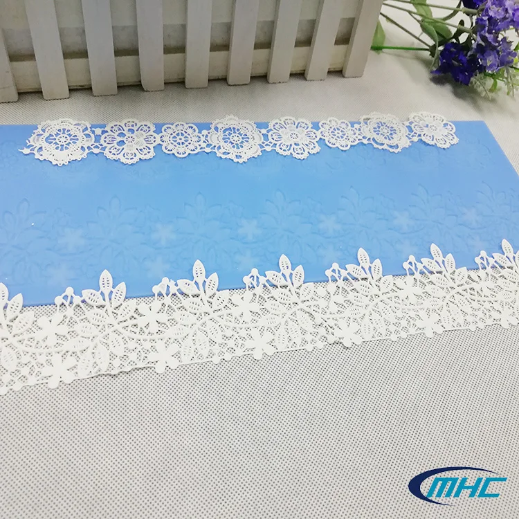 Custom Logo Silicone Fondant Lace Mold 3d Flower Edible Sugar Cake Decoration Silicone Lace Mat