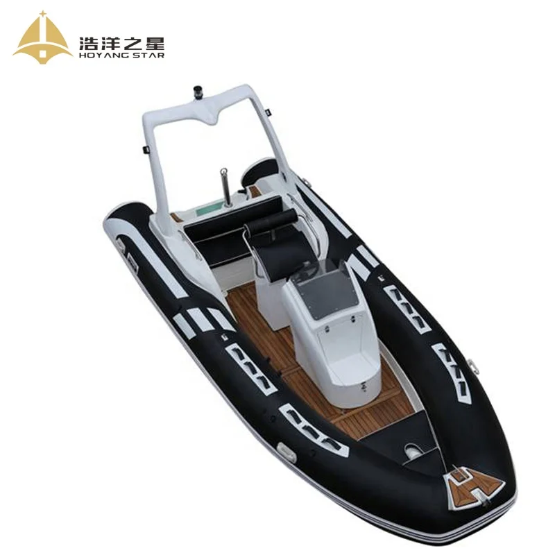 2023 New Model 5.8M  Patrol Rigid RIB Hypalon Fiberglass Inflatable Boat With Outboard Motor