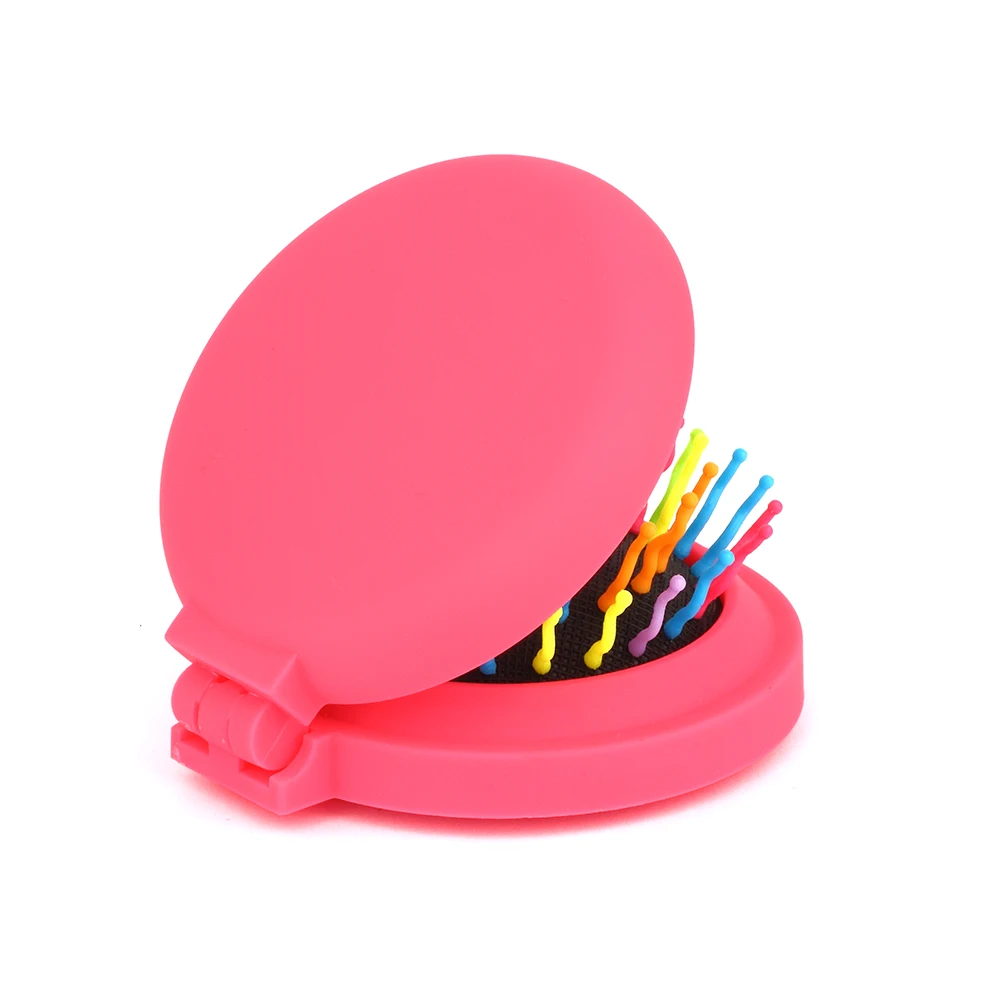 CANDY BRUSH cute folding hair brush with mirror mini pocket comb