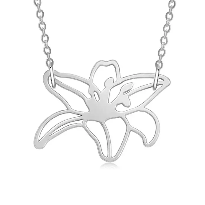 
Origami Lily Flower Pendant Necklace a Symbols of Youth and Rebirth for Women 