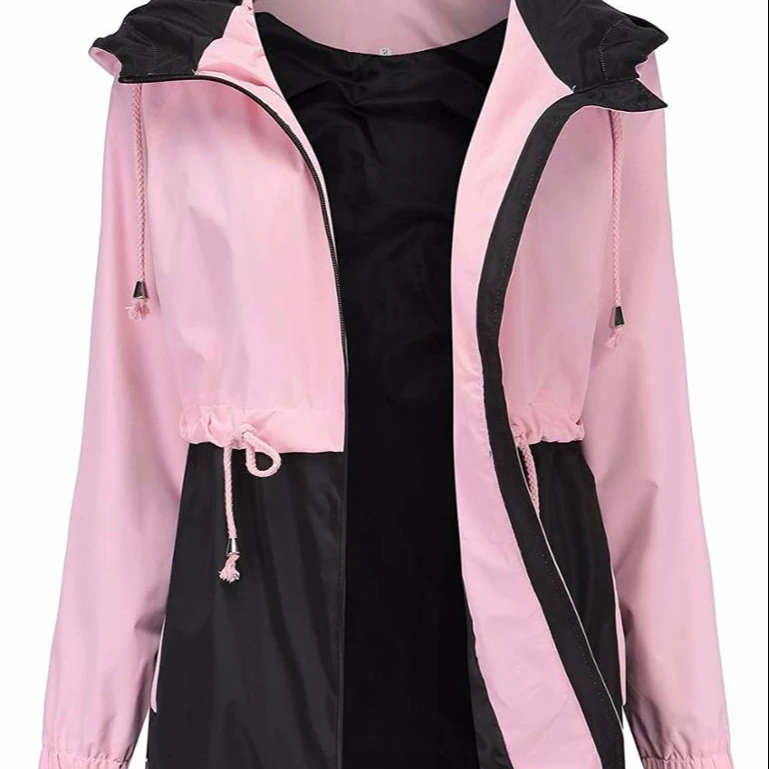 Женская уличная непромокаемая куртка с капюшоном, длинный тренчкот, ветровка с подкладкой
