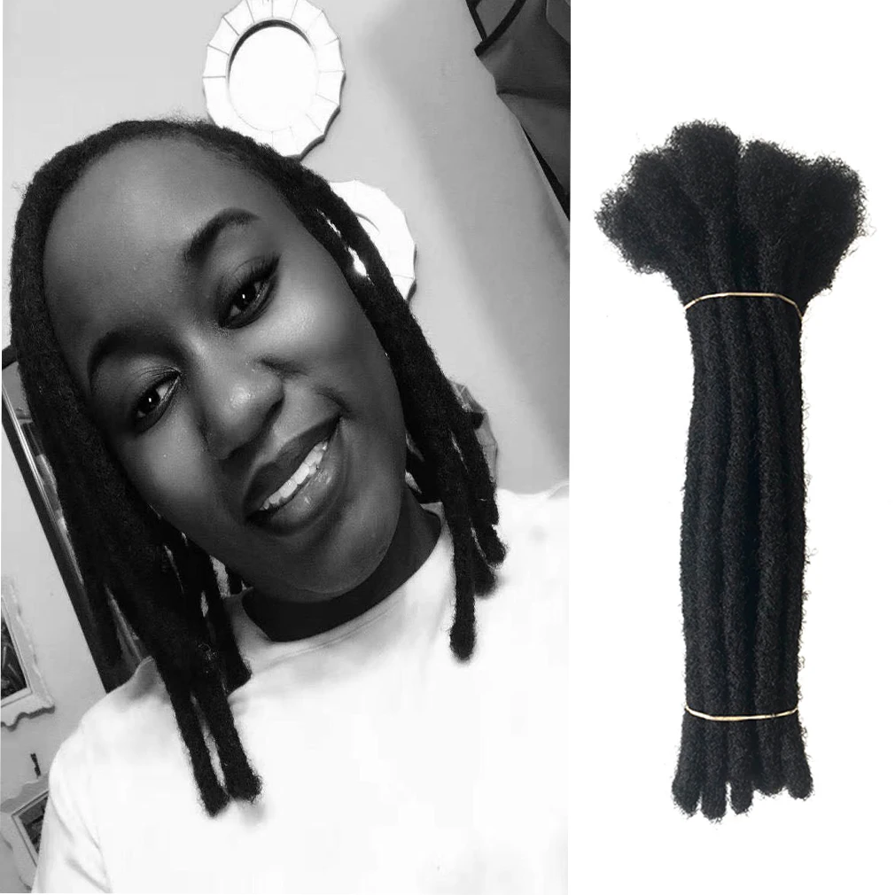 Yotchoi Factory Direct Sales Twist Braids Human Hair Dreadlock Extensions Full Handmade 0.4cm/0.8cm Width For Man/Women