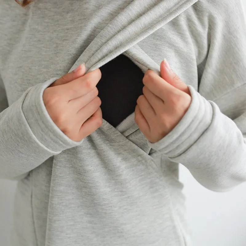 New design warm clothing O-neck maternity clothes for breastfeeding women