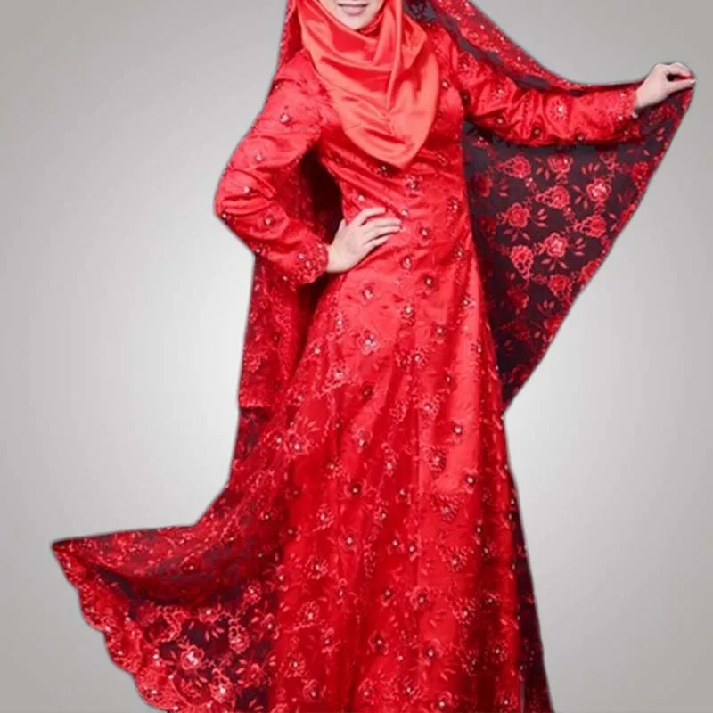 New Fashion Modern Design Chinese Style Muslim Bridal Wedding Dress Women Dress Manufacturer