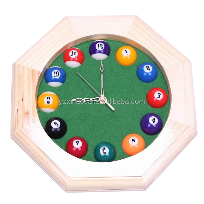 Cheap Wood High quality Pool Billiard ball clock