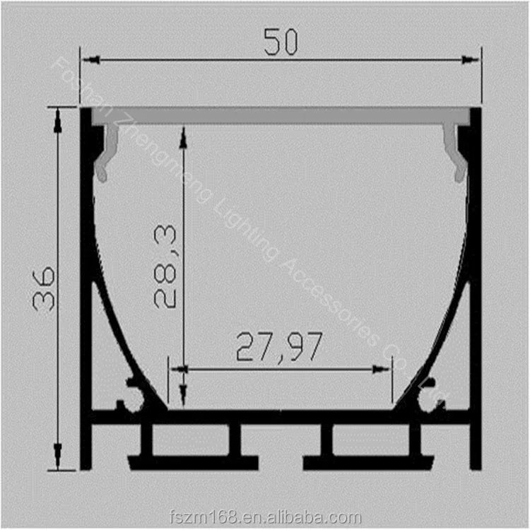 50*36mm New hanging style wall surface mounted led aluminum extrusion lighting profile for strips