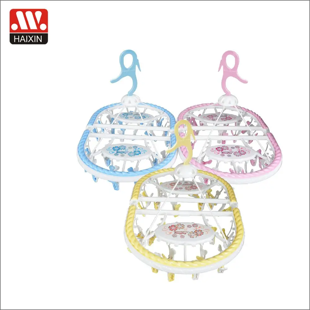 China wholesale plastic kids clothes hangers underwear dry hangers with clips