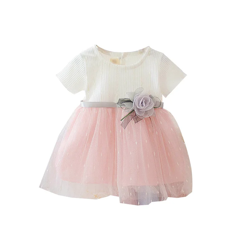 
2019 Pabasana Boutique Baby Girl Clothing Rose Pink Tulle 1 Years Girl Casual Dress in Summer. 