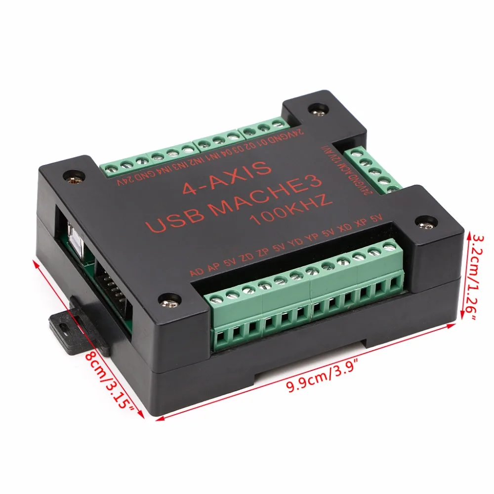 
CNC USB MACH3 100Khz Breakout Board 4 Axis Interface Driver Motion Controller 
