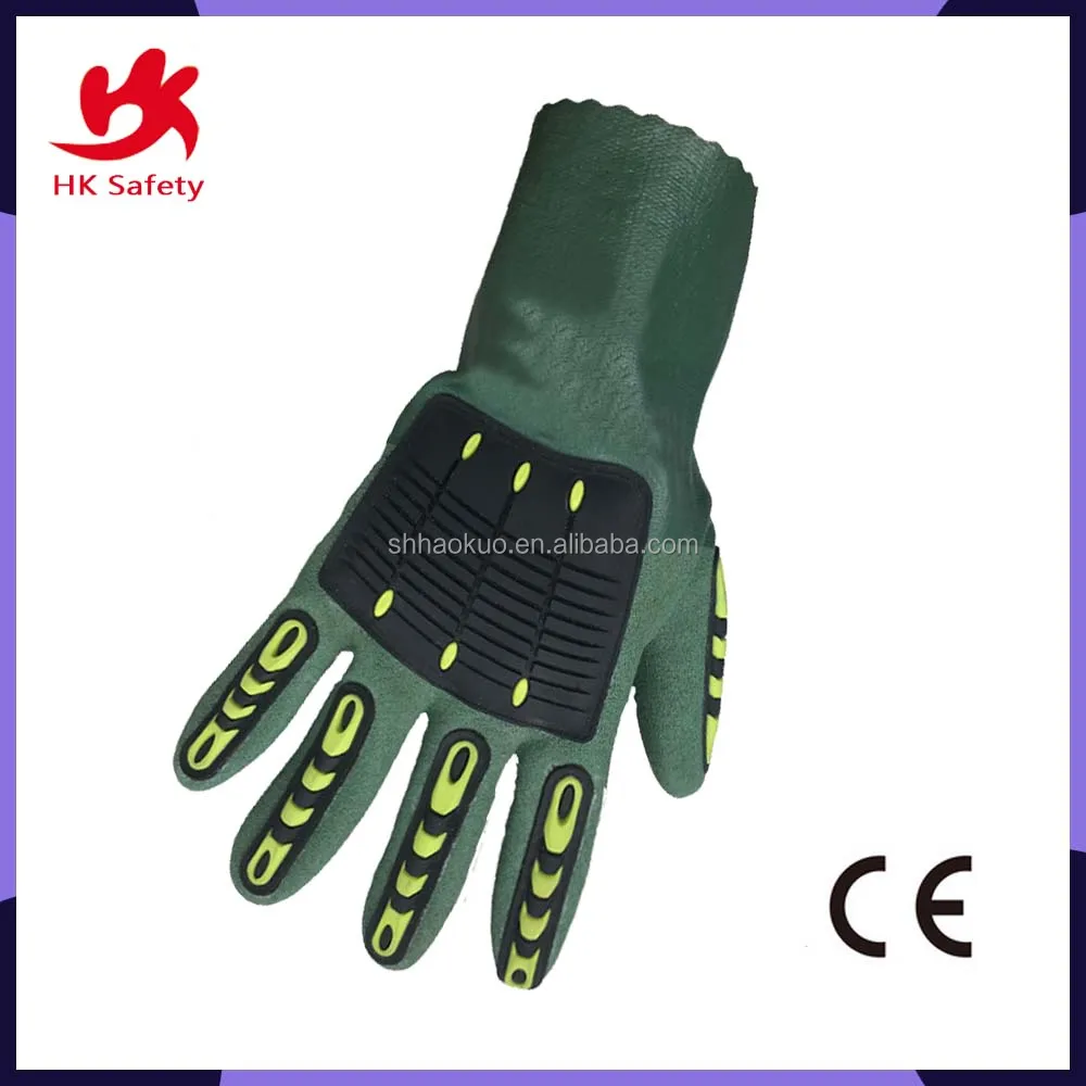 Long sleeve fishing water resistant impact work protect fish catching neoprene fishing nitrile safety gloves