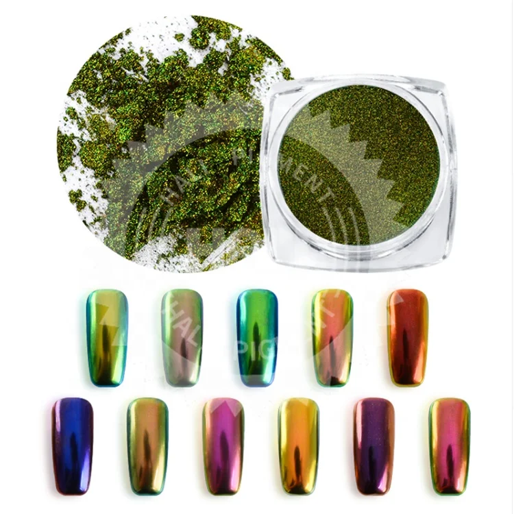 Wholesale 1g High Grade Chrome Pigment Powder Mirror Nails Powder Color Shift Pigment Nail Art Glitter for Gel Nail Polish