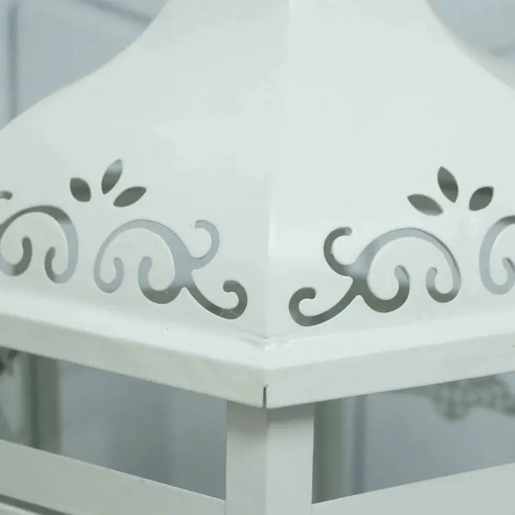 White garden decoration wedding candle moroccan lantern set of 3 metal lantern