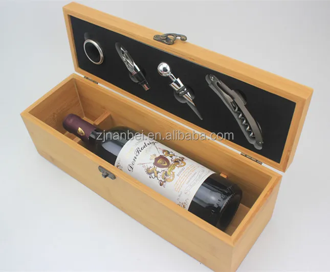 Custom Made Bamboo Wine Packaging Box Wine Wine Tool Set