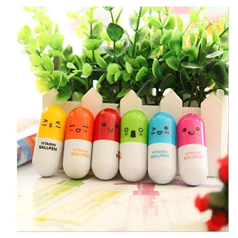 Mini Cute Animal Sports Vitamin Pill Ballpoint Pen OEM Promo Custom Logo 1.0mm/0.7mm Writing Width Multi-Functional Cartoon Gift