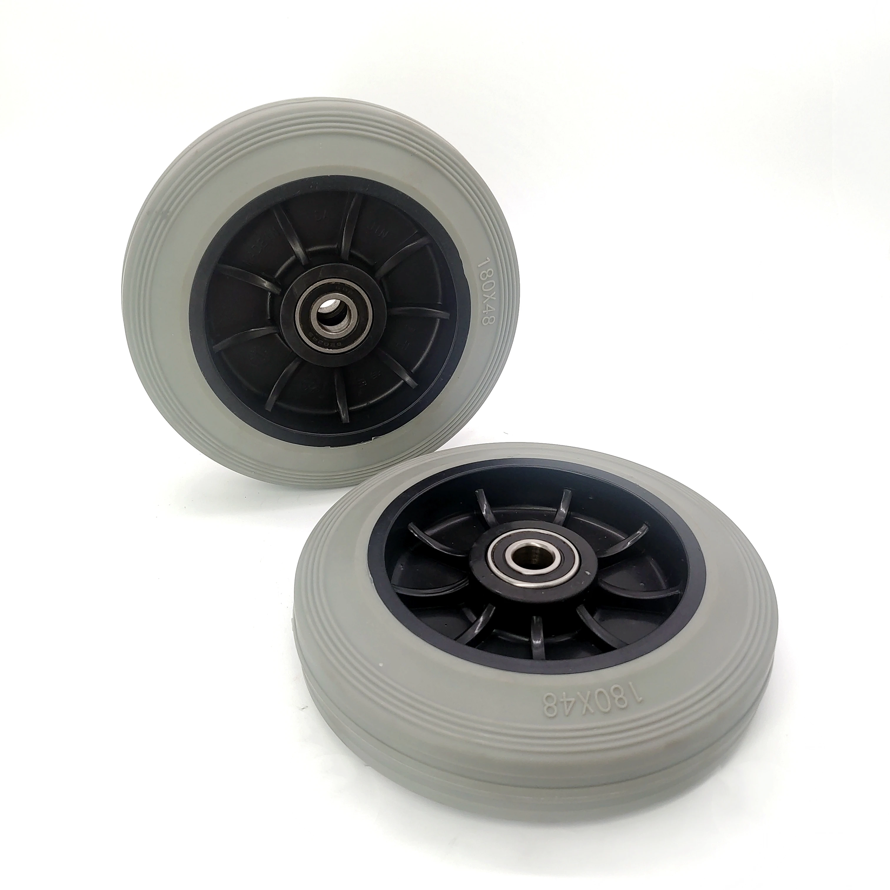 Airport Luggage Pull ESD Hand Cart Wheels Standard Solid Wheels Thermoplastic Rubber 7inch Diameter