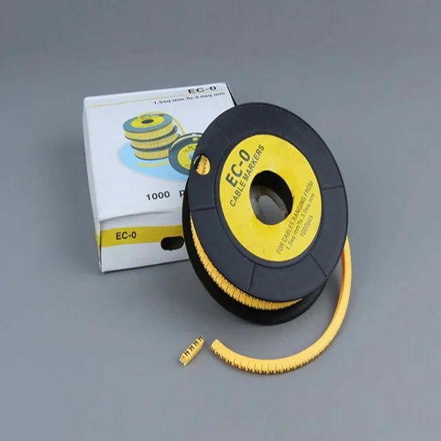 Factory Direct Sell PVC Cable Marker EC-0/EC-1/EC-2/EC-3/EC-J 500 Pcs Per Roll