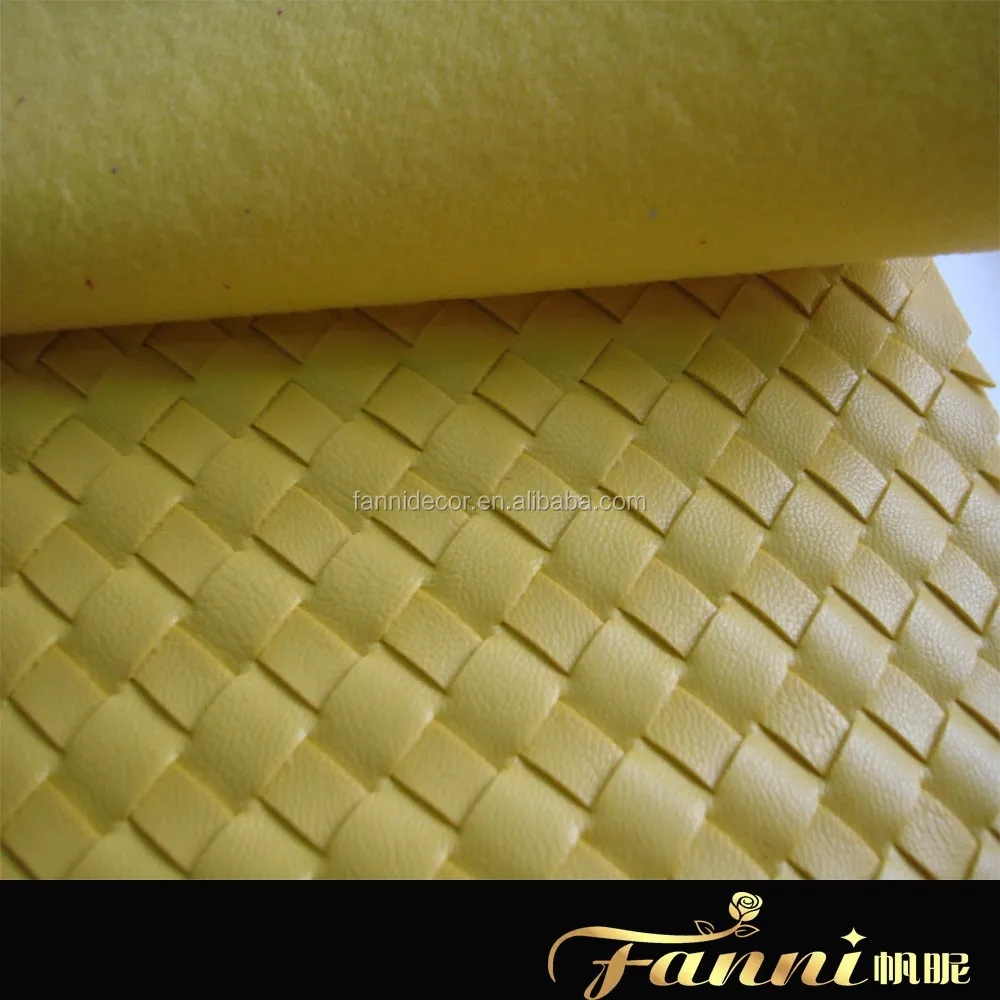 Custom Color Braided PU Synthetic Leather Handbag Material For Lady Bag