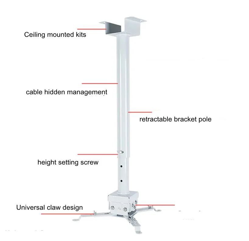 Adjustable ceiling mounted 55-100cm projector stand 1m projector mount