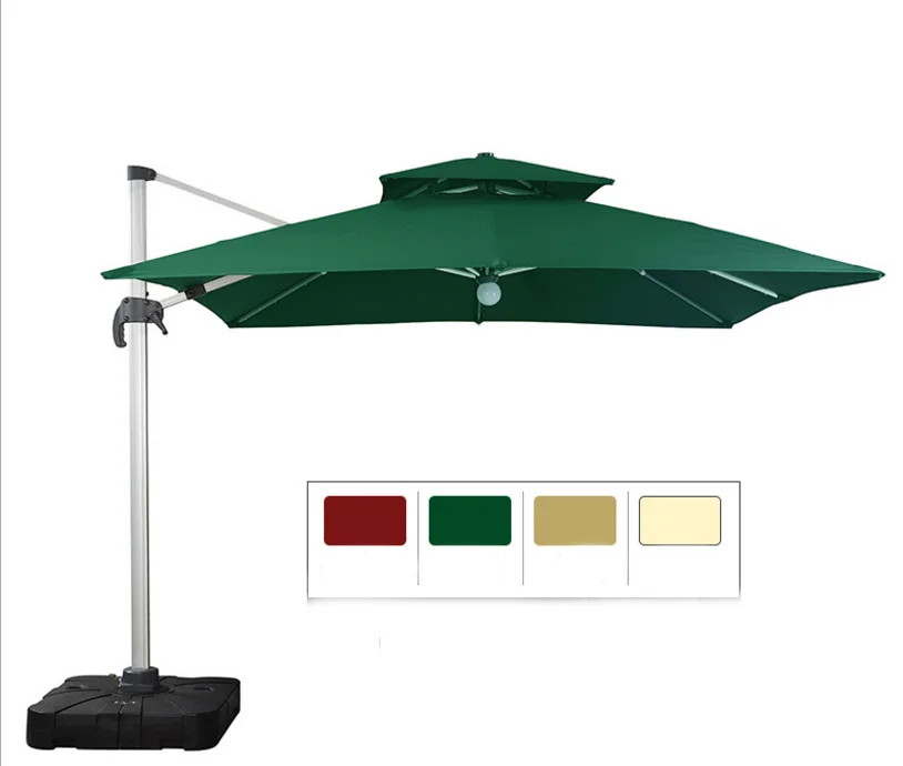 2023 cheap Outdoor patio umbrella Remote Control Solar Panel Charger Light Roman Umbrella