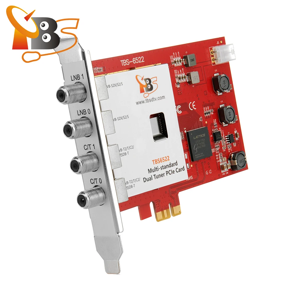 
TBS6522 HD Combo DVB-S2 DVB-T2 DVB-C ISDB-T satellite receiver Multistand twin tuner PCIe Card 