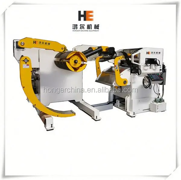 
New Design Combined Decoiler Straightener Feeder 3 In 1 Machine For Thick 0.5-4.5 mm Sheet Metal 