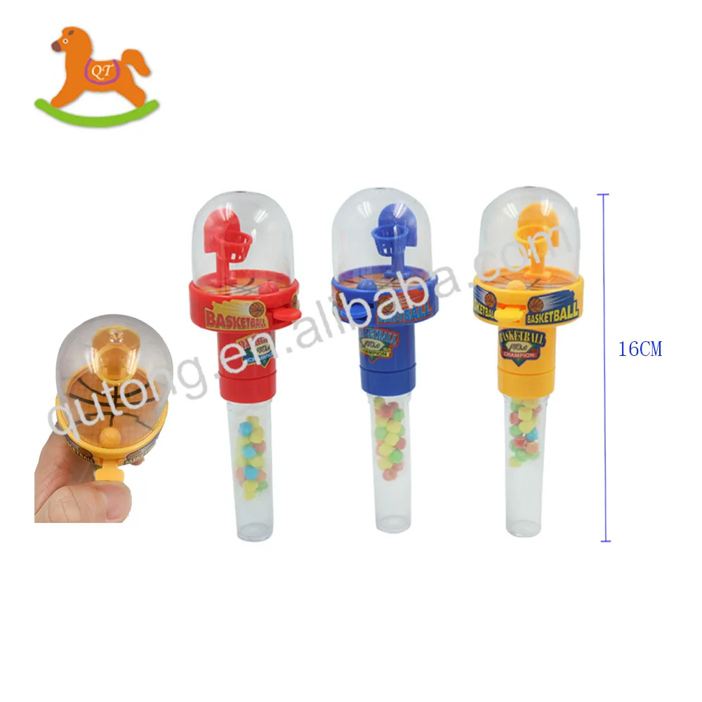 Popular  good sales Plastic toy candy pinball game puzzle toy with sweet candy for kids mini game machine