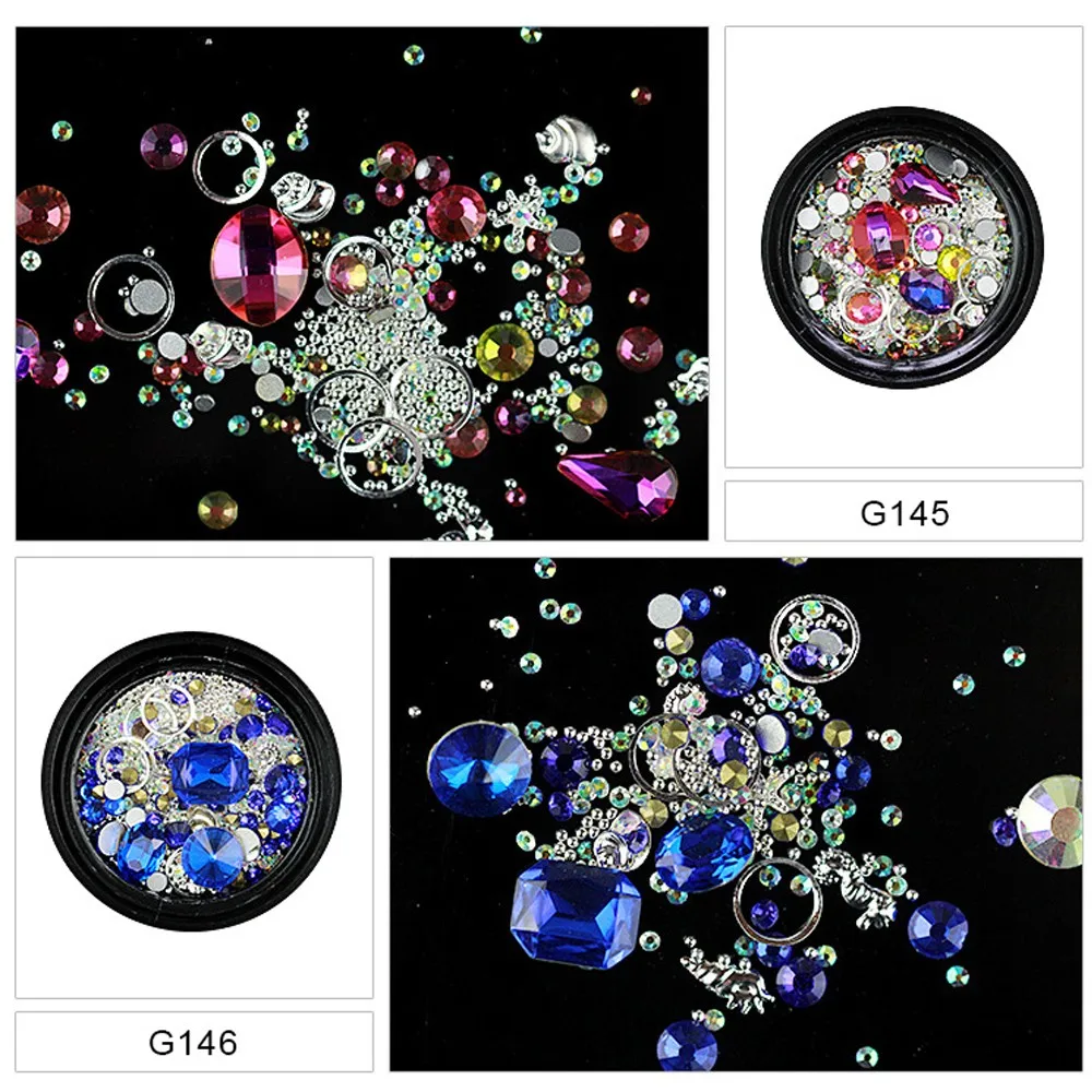 ShiningLife Brand 2018 Hot sale rhinestone and metal frame mix 12colors mix size rhinestone and  frame