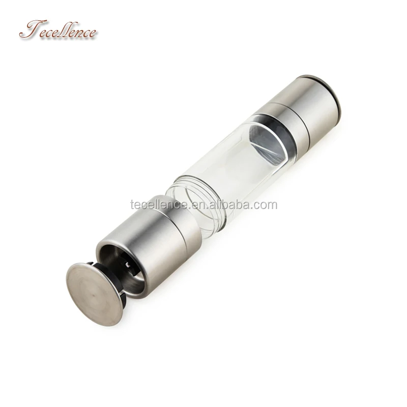 Professional Food Grade Stainless Steel Ceramic Salt and Pepper Shakers Mills Hand Salt Grinder Bottles Transparent