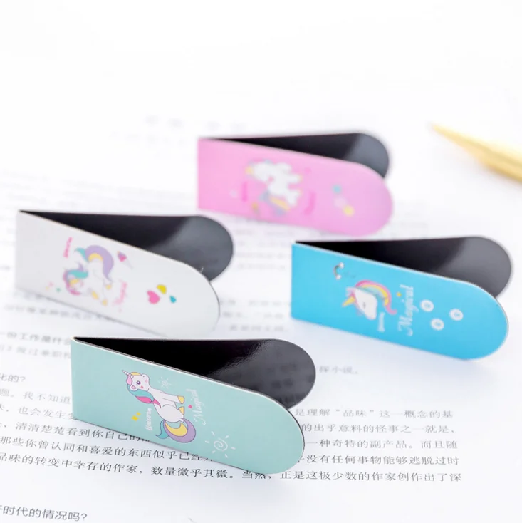 
Cute cartoon animal unicorn magnetic bookmark creative gift mini book folder 