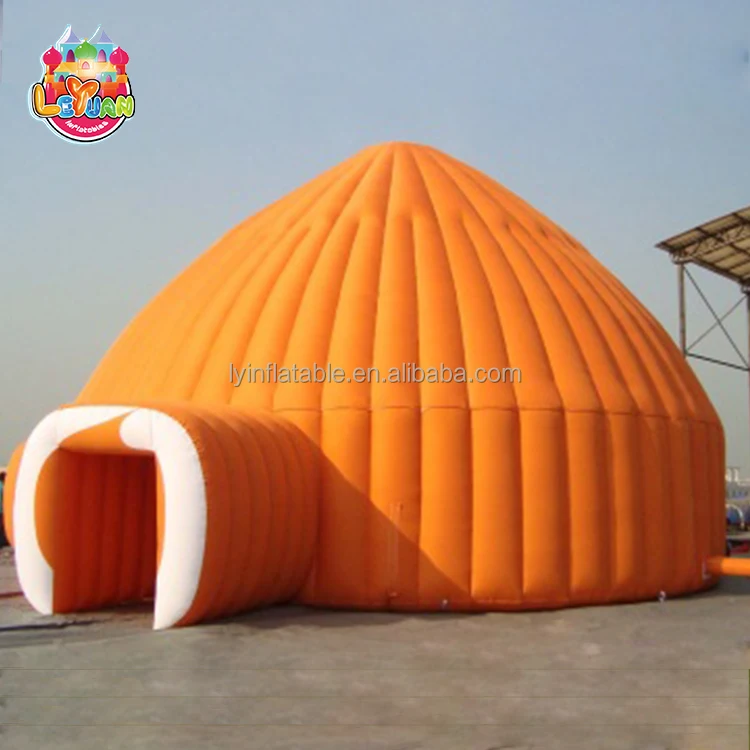 Orange 10 Meters Inflatable Fabric Tent Air Dome With Blower