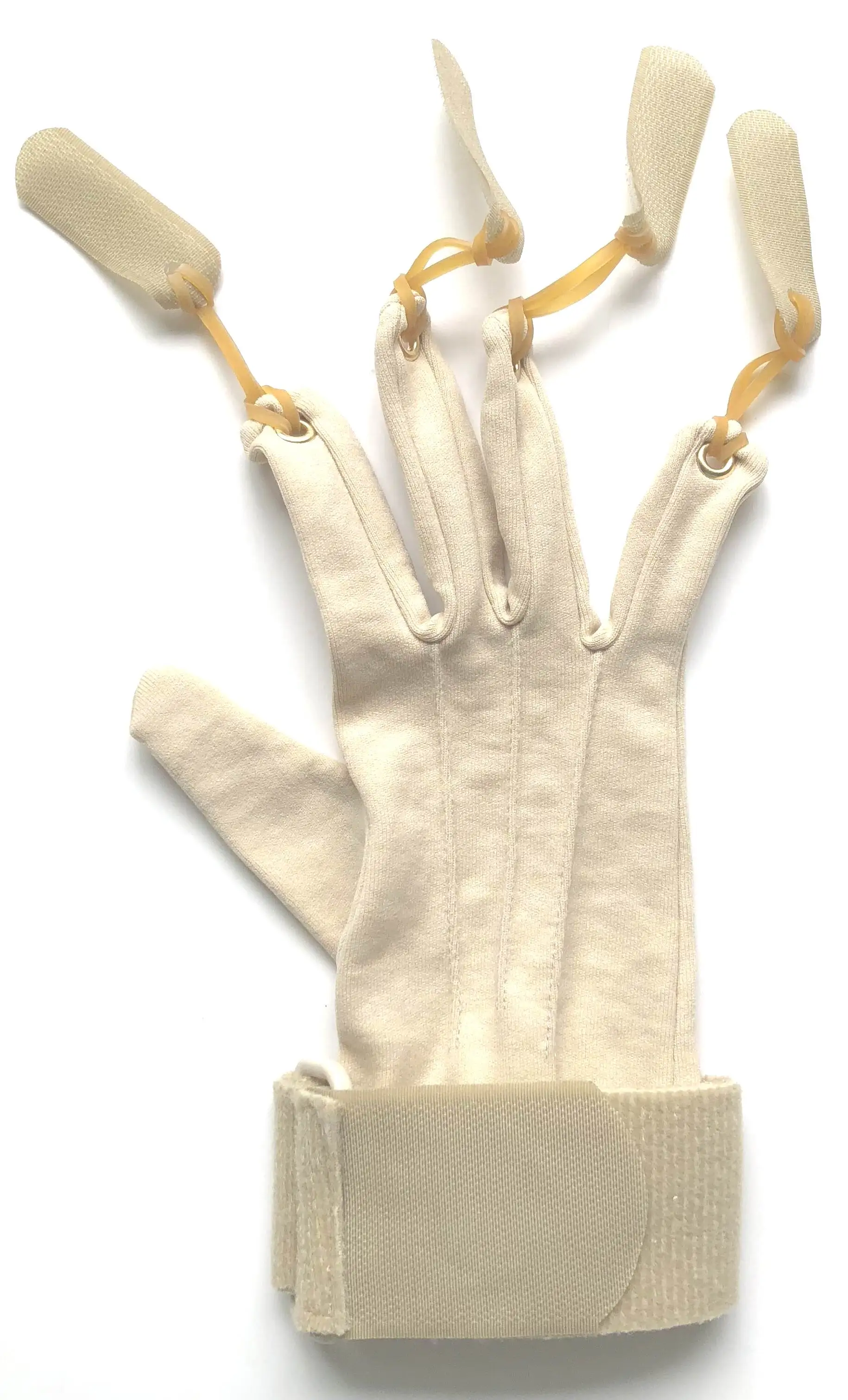 
Finger Training Exercise Glove, Finger Flexion Glove, Nylon Material With Natural Rubber Band And Magic Tape 