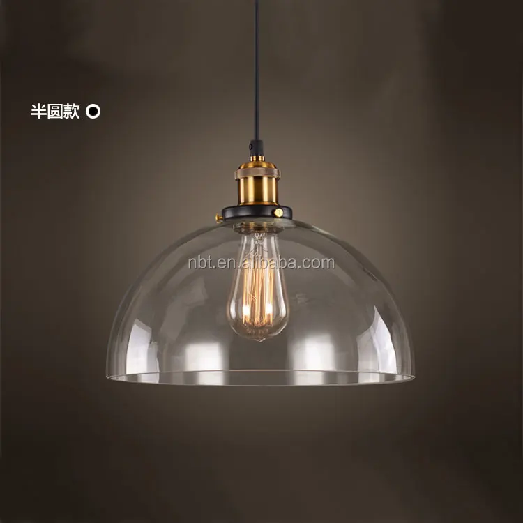 American Country Pendant Light Antique Industrial Lamps Glass Lampshade Edison Bulb Hotel Pendant Lamp