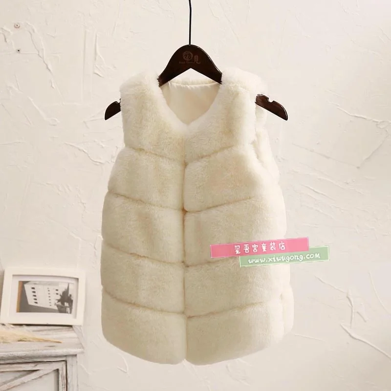
New Arrival Autumn Winter Baby Girls Faux Fur Waistcoats Vest 