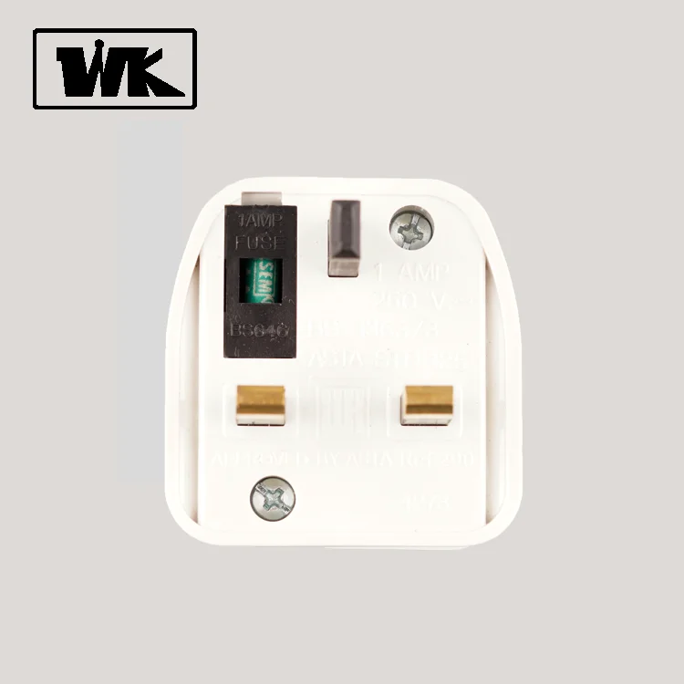 WK UK 1A Electric Shaver Adaptor Toothbrush Plug Socket Converter 2 To 3 Pin
