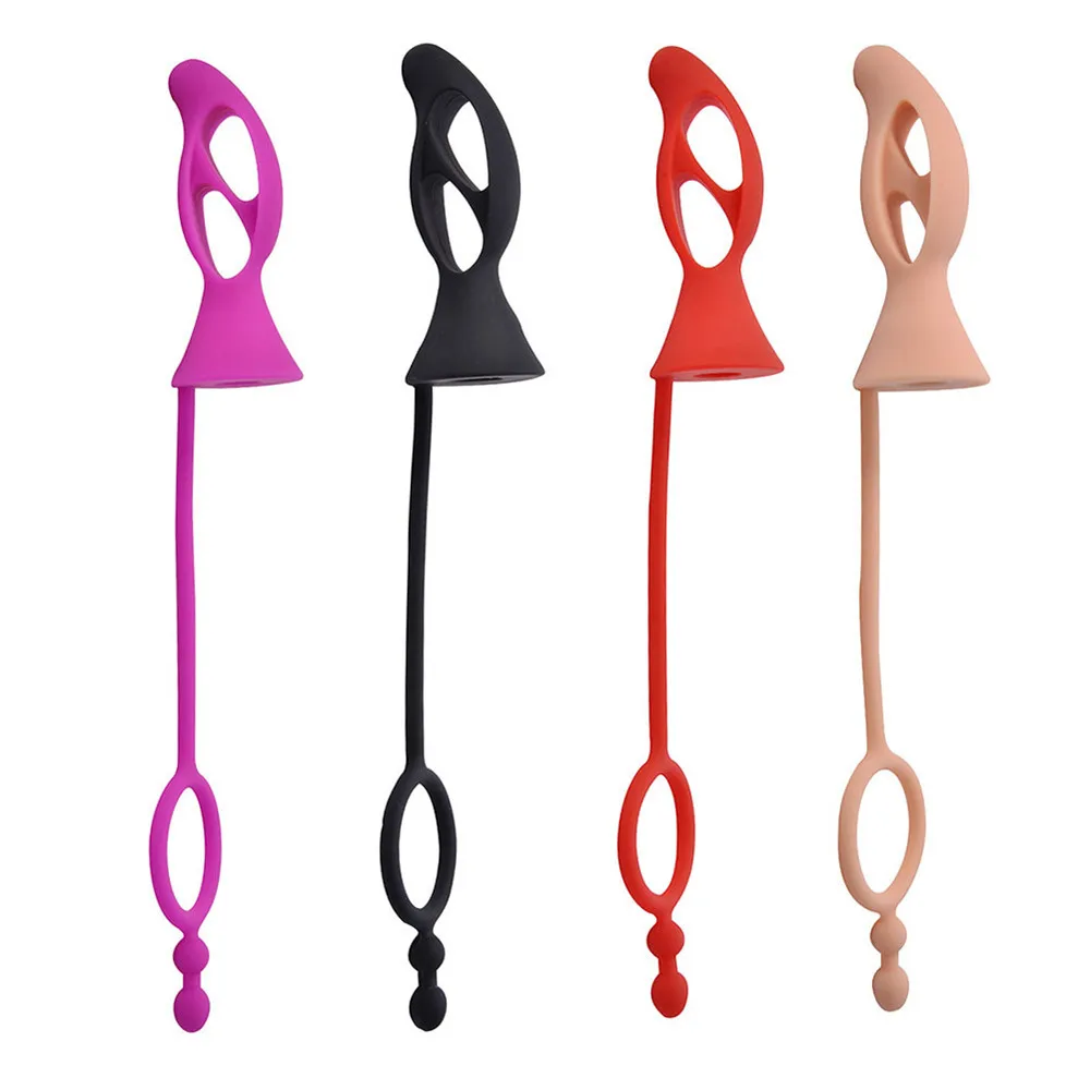 Male Scrotum Stretcher Enhancer Anal Plug Vibrator Sex Toys Men Silicone Cock Lock Ring Medical Cock Ring Butt Plug