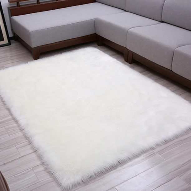
2ft x 3ft 3ft x 5ft 4ft x 6ft Rectangle White Sheepskin Hairy Carpet Shag Carpet Faux Fur Sheepskin Area Rug 