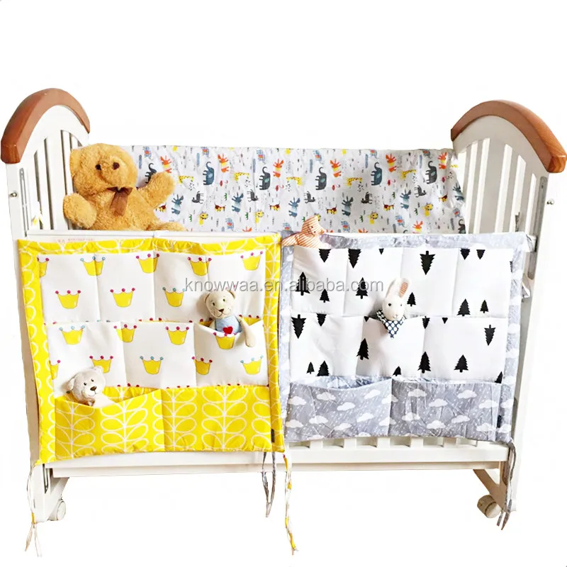 Multi Pocket Toy Diaper Pocket Baby Bed Hanging Storage Bag for Cot Crib