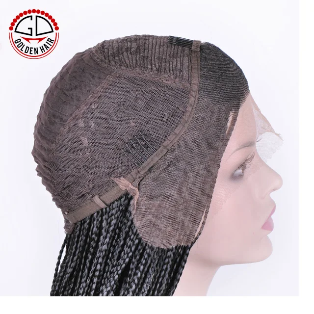 2018 High Quality Cheap Price Synthetic Micro Box Braid Lace Front Wig For Black Women