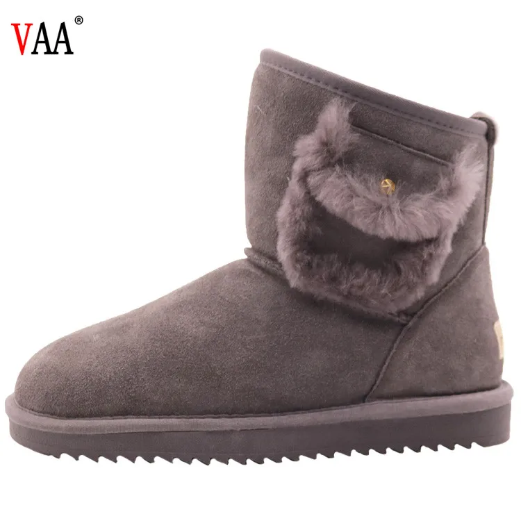 Cheap price Full womens sheepskin boots with real fur winter Ladies Plush Snow Boots