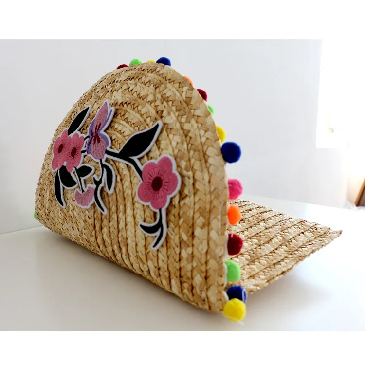 
Bohemian Style Wheat Straw Purse Women Flower Printing Summer Bag Straw Clutch Lady Handbag With Venonat 