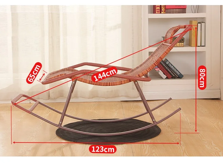 Cane rocking chair/Rocker/Rattan garden furniture/Metal leisure sunshine chair