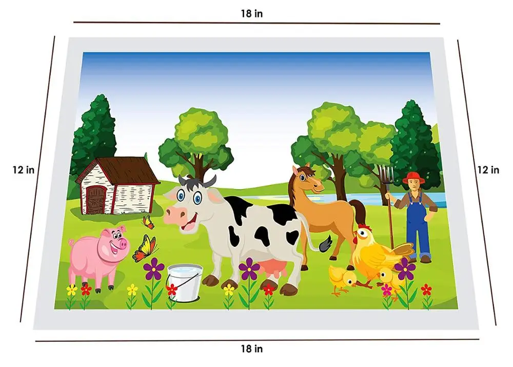 Disposable Adhesive Plastic Table Placemats Kids Baby Print Square Design Kitchen Dining Tea Coffee Bar Wedding Food Use